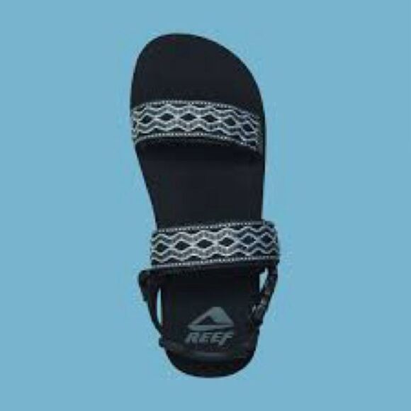 Reef Black Sandals with Patterned Straps - Picture 1 of 4